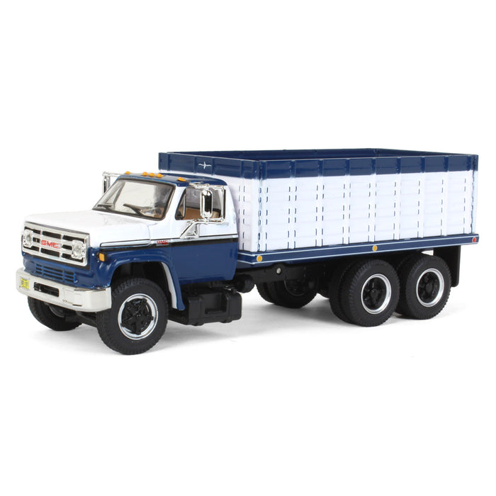 1/64 White & Blue 1970s GMC 6500 Tandem Axle Grain Truck, DCP by First Gear