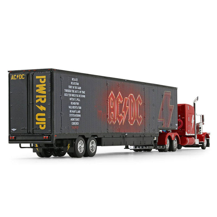 1/64 Red Peterbilt Model 389 Sleeper w/ Kentucky Moving Trailer, AC/DC PWR/UP, DCP by First Gear
