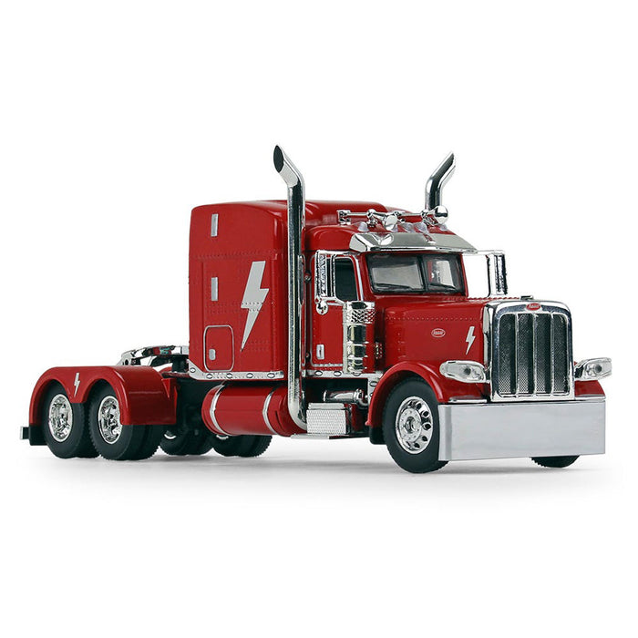 1/64 Red Peterbilt Model 389 Sleeper w/ Kentucky Moving Trailer, AC/DC PWR/UP, DCP by First Gear