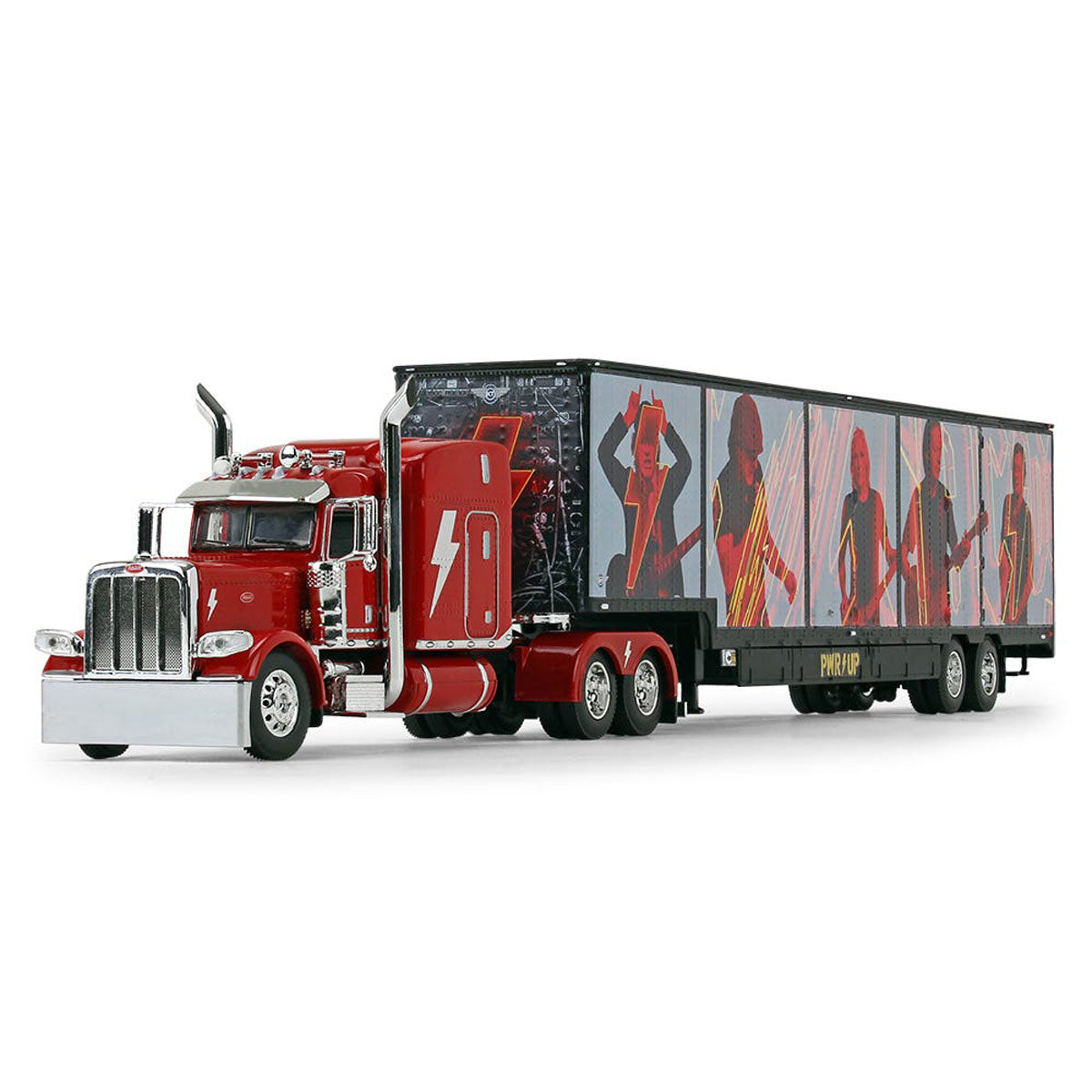 1/64 Red Peterbilt Model 389 Sleeper w/ Kentucky Moving Trailer