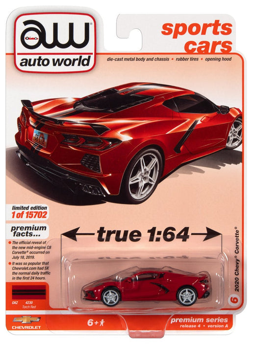 1/64 2020 Chevy Corvette, Red, 2021 Release 4A Auto World