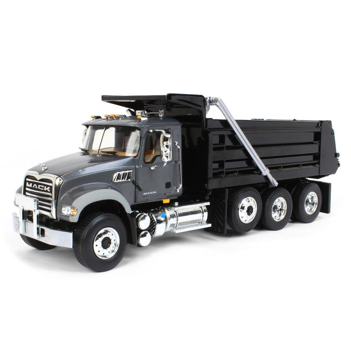 1/34 Stormy Grey Metallic & Black Mack Granite MP Dump Truck by First Gear