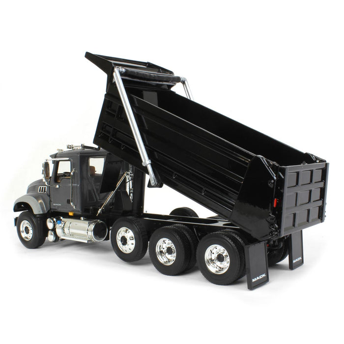 1/34 Stormy Grey Metallic & Black Mack Granite MP Dump Truck by First Gear