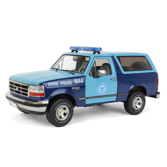 1/18 1996 Ford Bronco XLT Massachusetts State Police, Greenlight Artisan collection