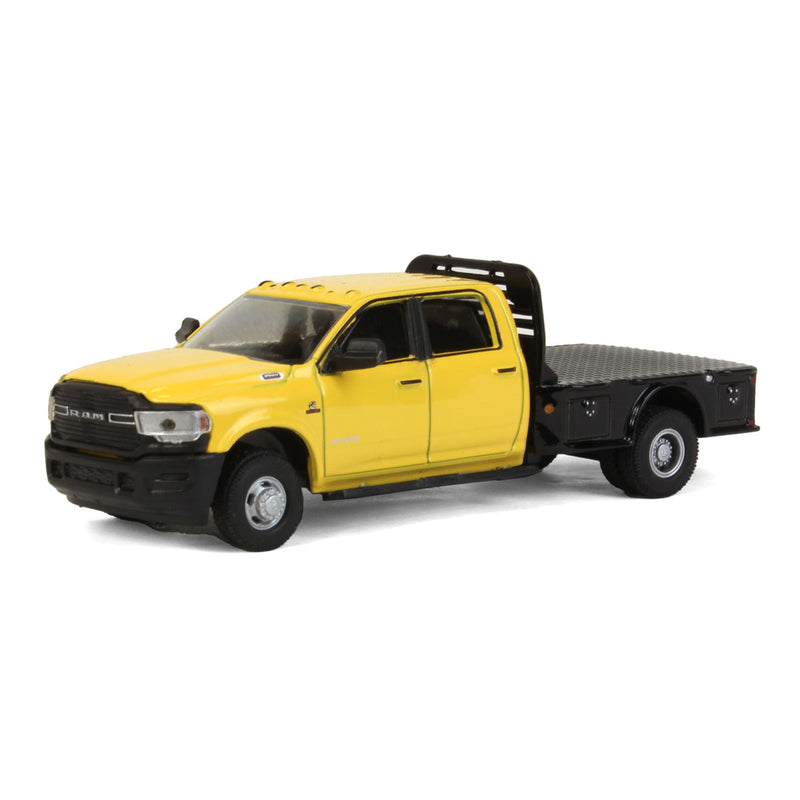 1/64 2020 RAM 3500 Tradesman Dually Flatbed, Construction Yellow, Dually Drivers Series 10