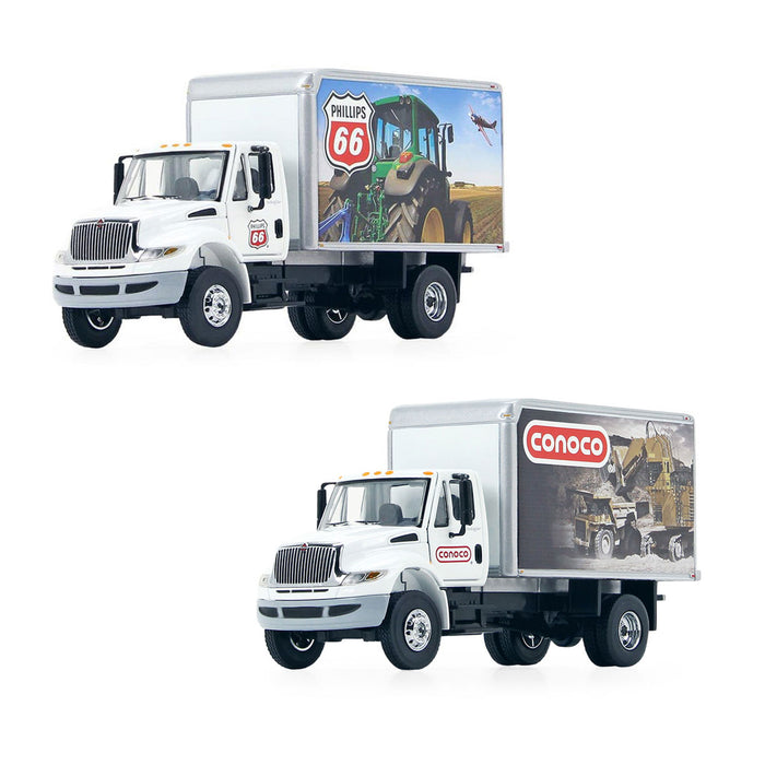 Set of 2 ~ 1/50 International Durastar Phillips 66 Delivery Van & Conco Delivery Truck