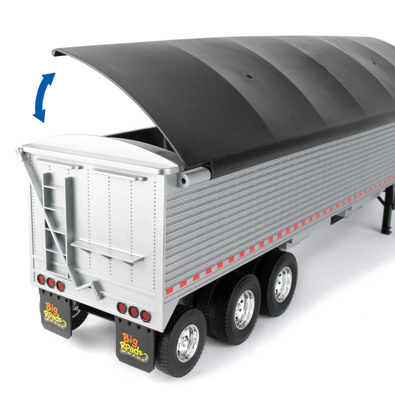 (B&D) 1/16 Big Roads Black Peterbilt Model 367 with Grain Trailer and Lights & Sounds - Damaged Item