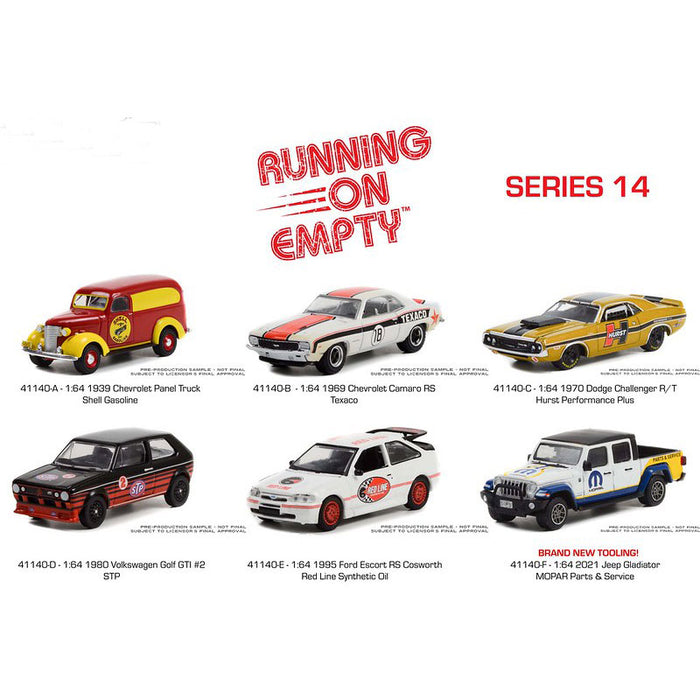 1/64 Running on Empty Series 14, SEALED Set of 6 Vehicles