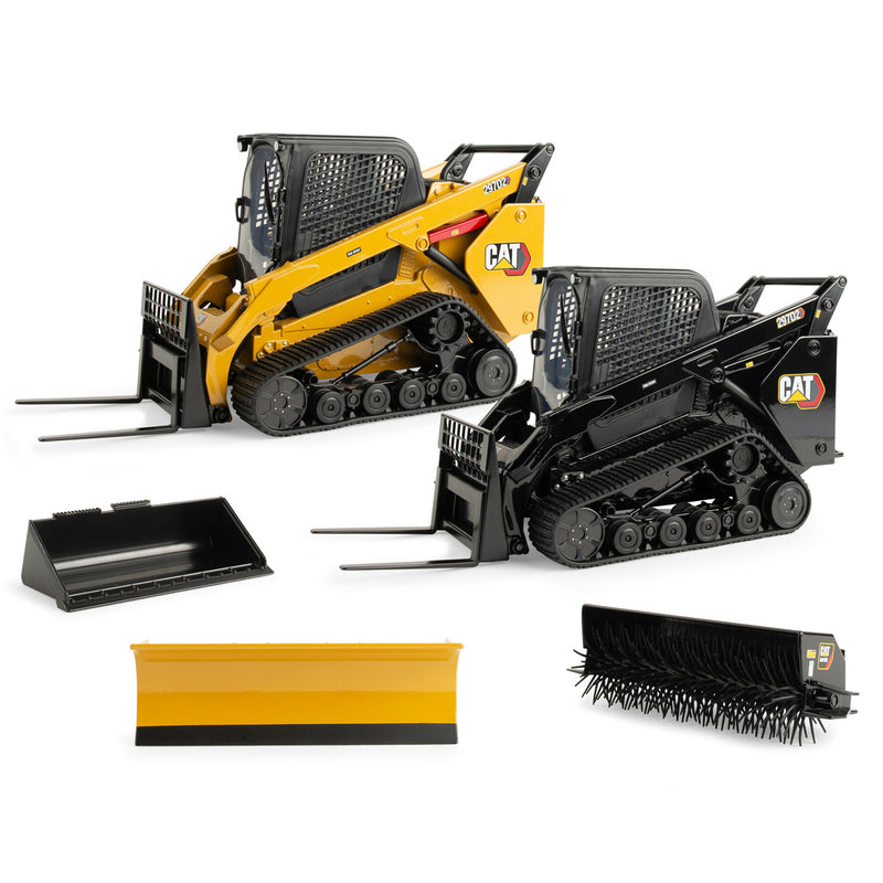 Set of 2 ~ 1/16 High Detail Caterpillar Tracked 297D2 Skid Steer Loaders, ERTL Exclusive