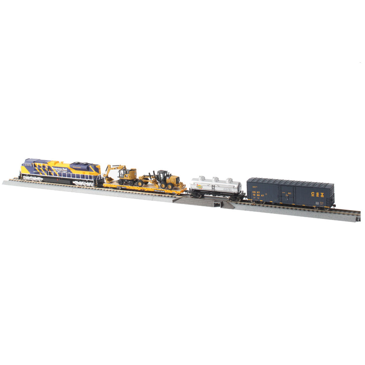 Cat Progressive Rails HO Scale CAT Progress Rail 100th Anniversary Train Set — Outback Toys