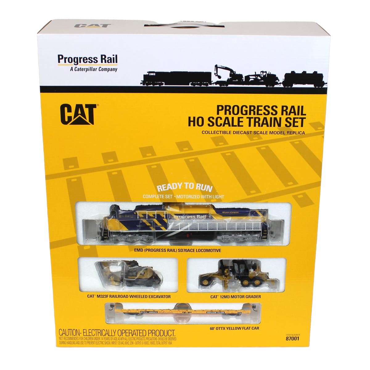 Cat Progressive Rails HO Scale CAT Progress Rail 100th Anniversary Train Set — Outback Toys