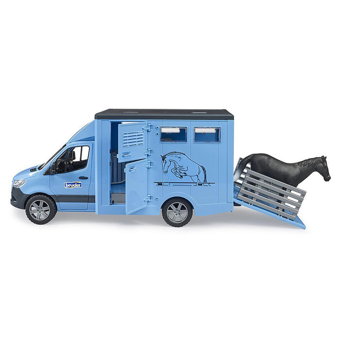 1/16 Mercedes-Benz Sprinter Animal Transporter with 1 Horse by Bruder