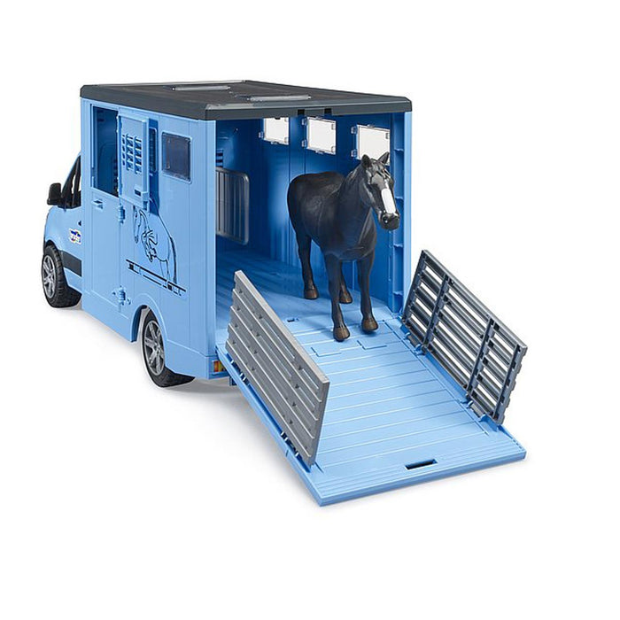 1/16 Mercedes-Benz Sprinter Animal Transporter with 1 Horse by Bruder