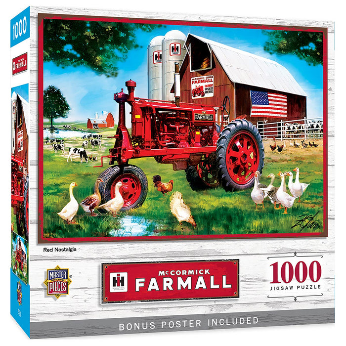 Farmall Red Nostalgia 1000 Piece Puzzle with Poster