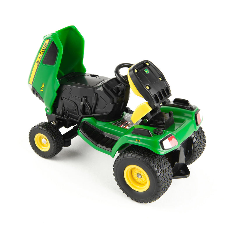 (B&D) 1/16 Big Farm John Deere X758 Lawn Mower with Blade and Cart - Damaged Item