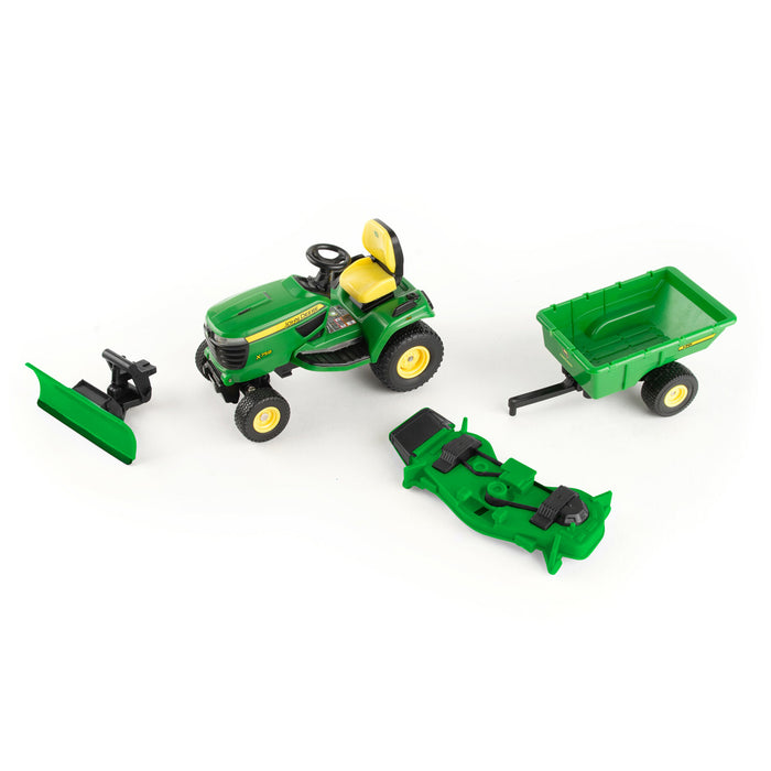 1/16 Big Farm John Deere X758 Lawn Mower with Blade and Cart