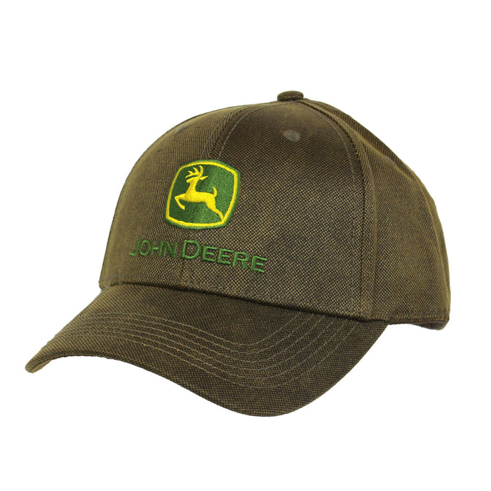 John Deere Brown Heather Oil Skin Twill Cap