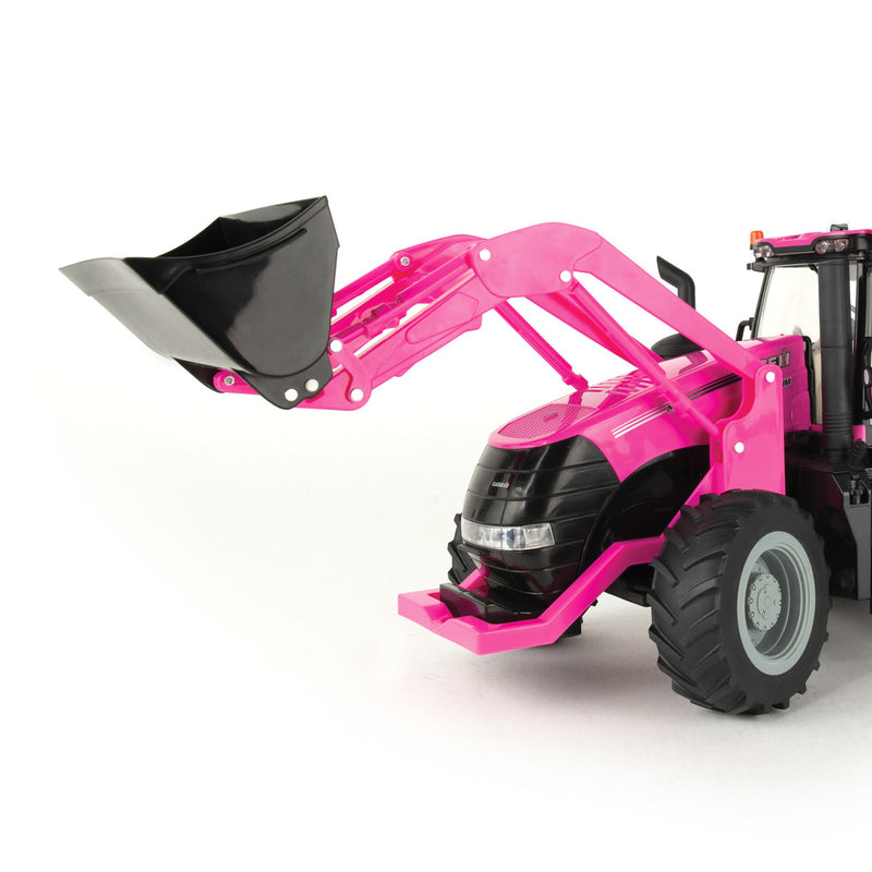 (B&D) 1/16 Big Farm Case IH Magnum PINK Tractor with Loader and Lights & Sounds - Damaged Box