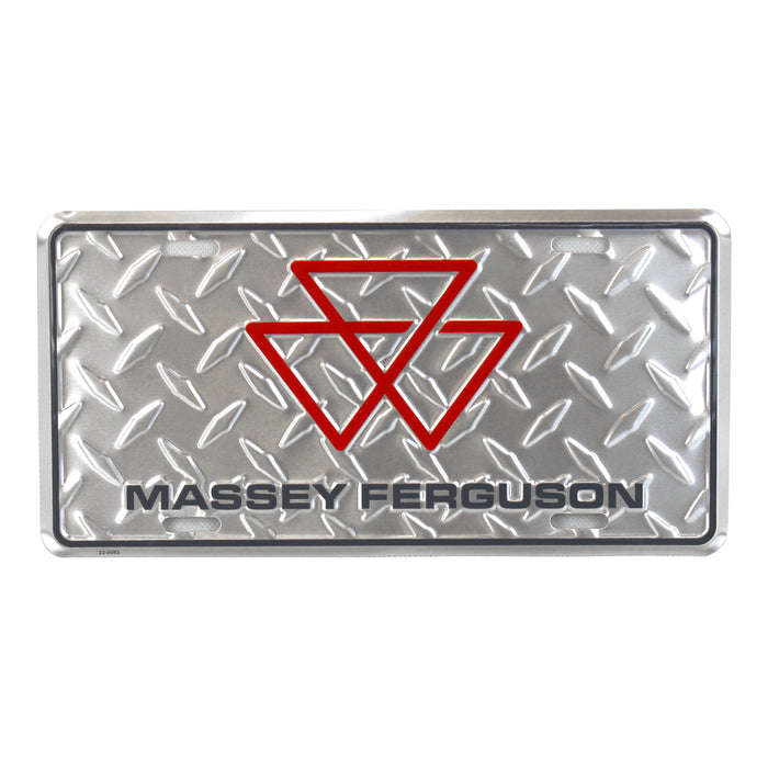 (B&D) Massey Ferguson  Aluminum  Diamond Embossed License Plate - Damaged Item