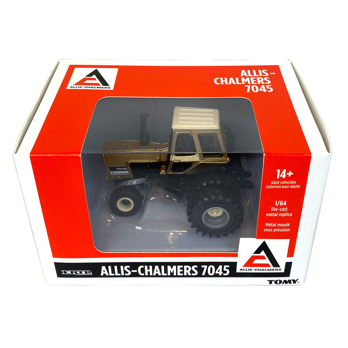GOLD Chase ~ 1/64 Allis Chalmers 7045 w/ Cab, Rear Duals & Diamond Tread Front Tires, Limited ERTL Production