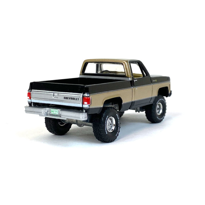 1/64 1973 Chevy K10 4x4, Black/Gold, Exclusive Limited Edition by Auto World