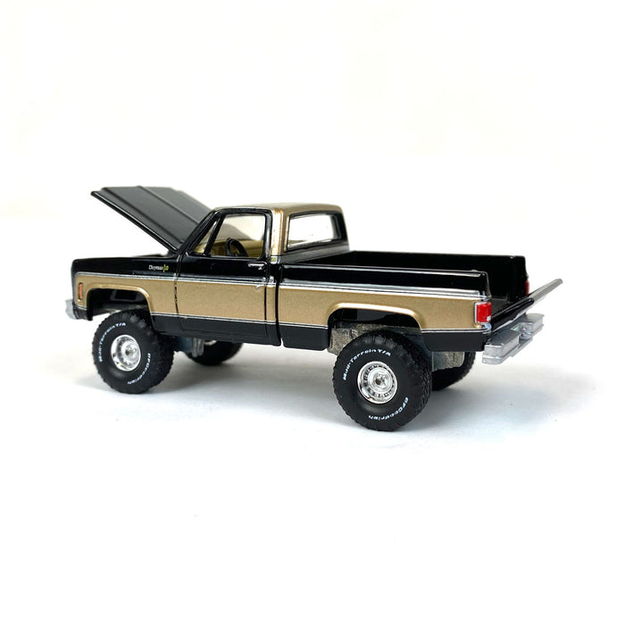 1/64 1973 Chevy K10 4x4, Black/Gold, Exclusive Limited Edition by Auto World