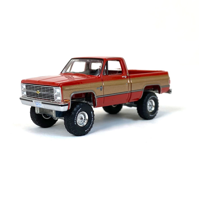 1/64 1983 Chevy K10 4x4, Red/Gold, Exclusive Limited Edition by Auto World