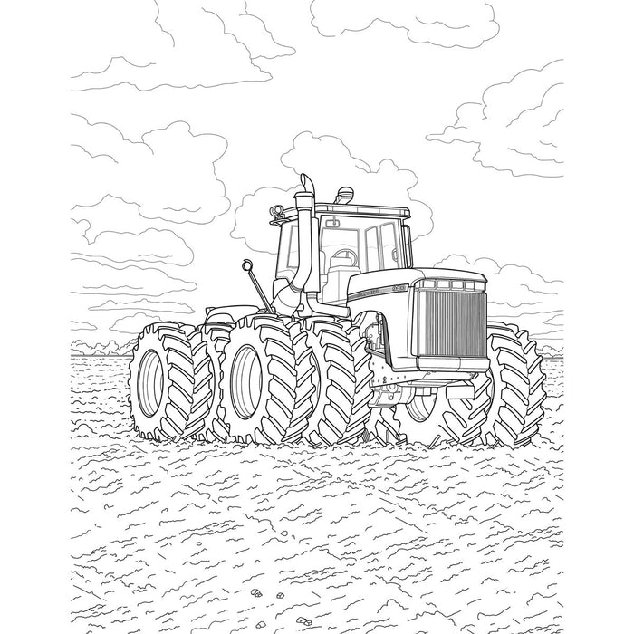 John Deere Green Tractors Coloring Book: 36 Detailed Classic and Modern Tractors