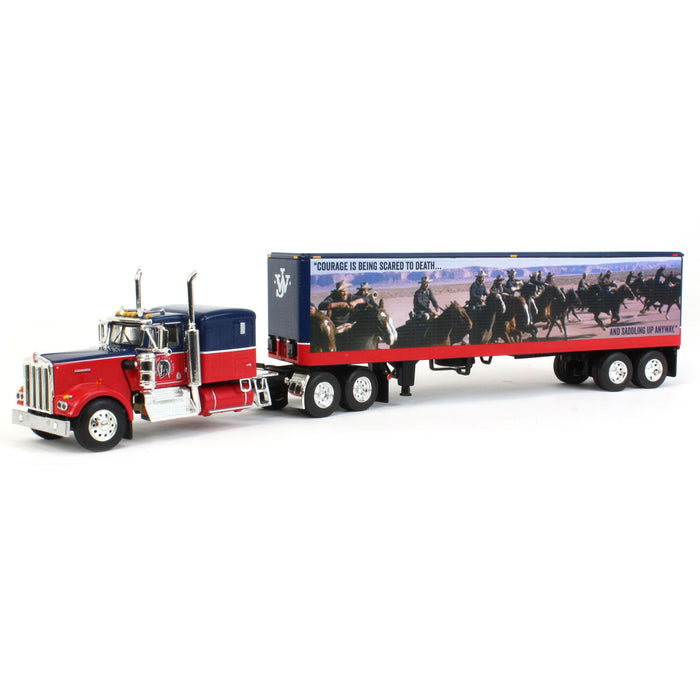 1/64 Kenworth W900A 60” Sleeper w/ 40’ Vintage Trailer, John Wayne Courage, DCP by First Gear