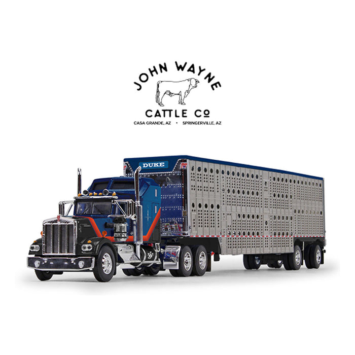 1/64 Kenworth W900A Sleeper w/ Wilson Silverstar Livestock Trailer, John Wayne Cattle Co, DCP by First Gear