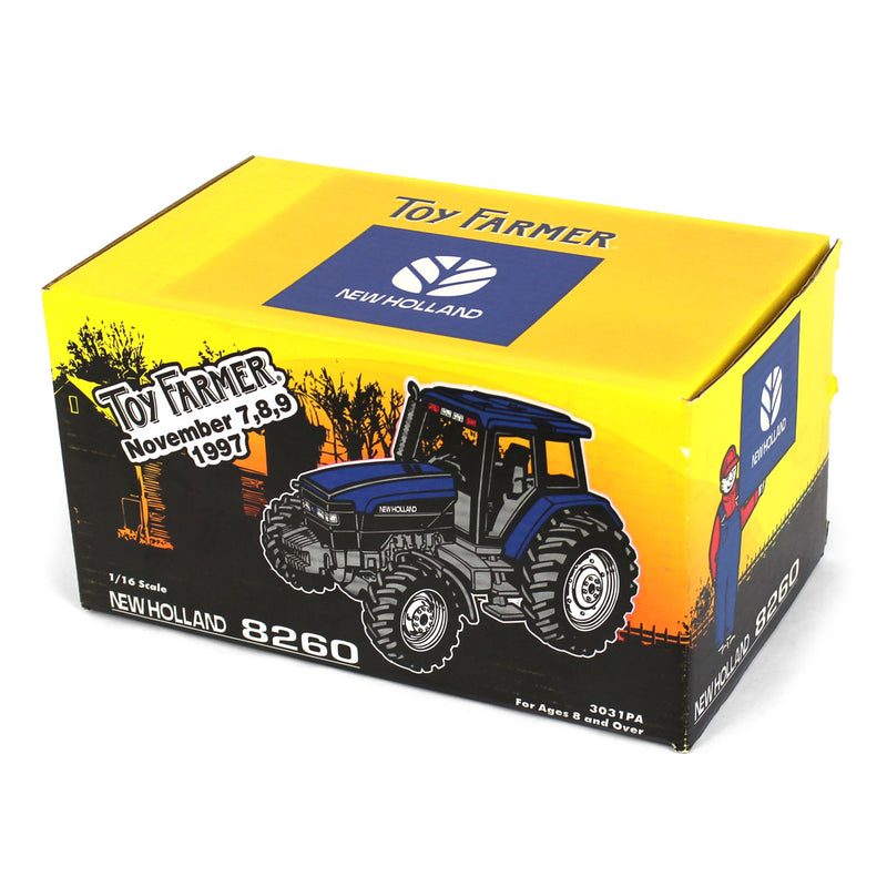 1/16 New Holland 8260 Tractor with Cab and MFD, 1997 Toy Farmer Limited Edition by ERTL