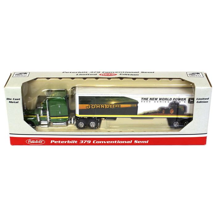 1/64 Peterbilt 379 Conventional Semi with John Deere "The New World Power 9000 Series 4WD's" Trailer