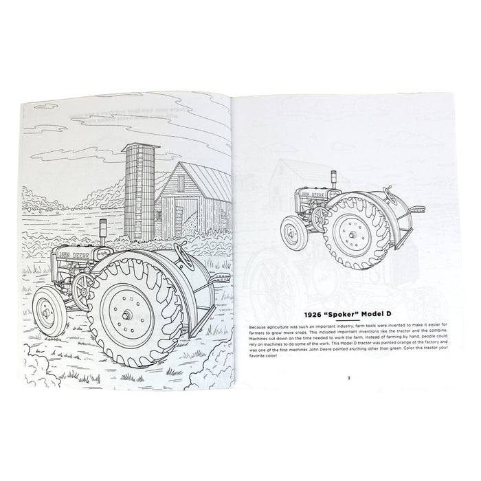 John Deere Green Tractors Coloring Book: 36 Detailed Classic and Modern Tractors