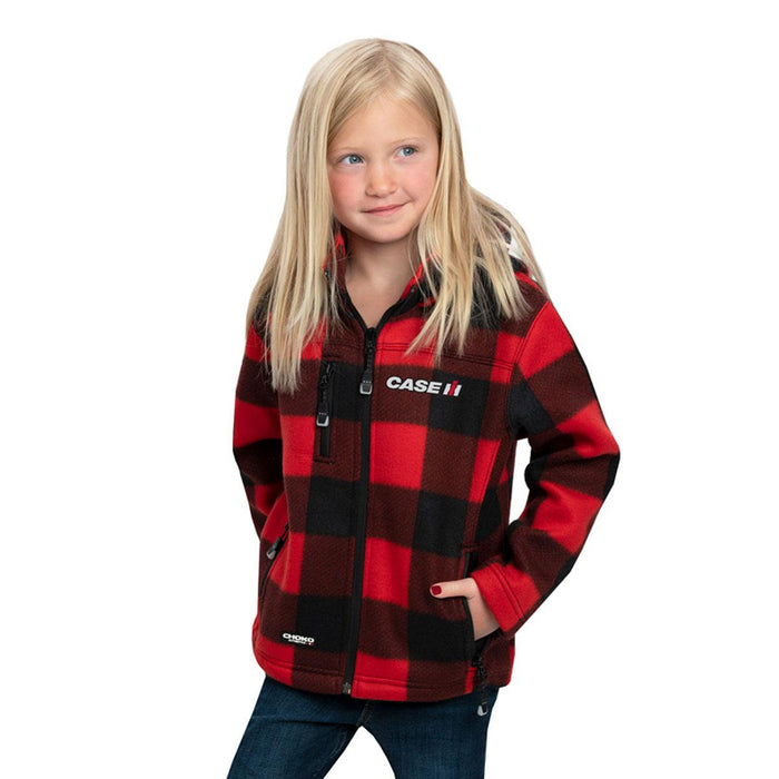 Youth Case IH Red & Black Plaid Hooded Pinewood Jacket