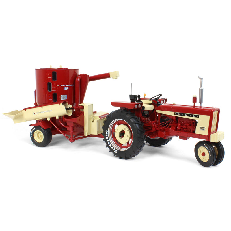 1/16 Firestone Series International Harvester Farmall 504 with IH 1150 Grinder-Mixer Mill Attachment by SpecCast