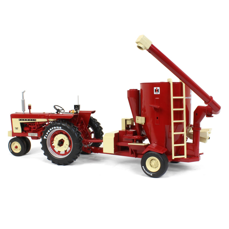 1/16 Firestone Series International Harvester Farmall 504 with IH 1150 Grinder-Mixer Mill Attachment by SpecCast