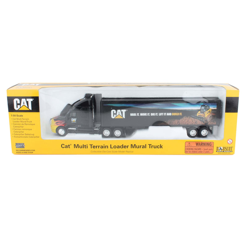 1/50 Caterpillar “Multi-Loader Terrain Skid loader” Mural Tractor Trailer with Flames by Norscot