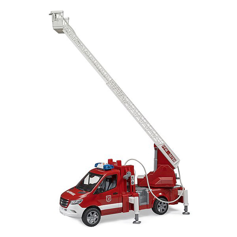 (B&D) 1/16 Mercedes-Benz Sprinter Fire Engine Truck with Ladder, Water Pump, & Lights & Sounds by Bruder - Damaged Box