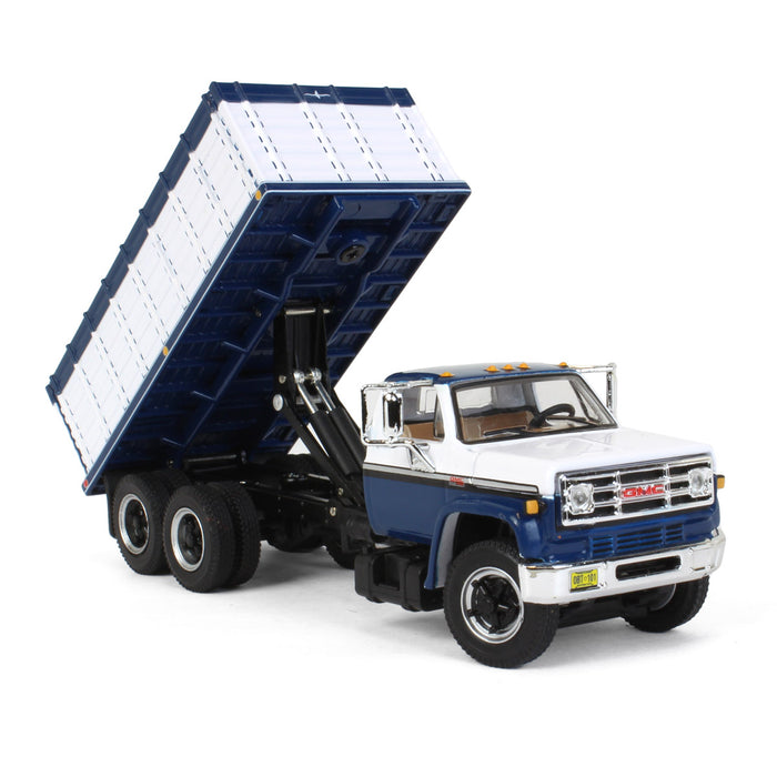 1/64 White & Blue 1970s GMC 6500 Tandem Axle Grain Truck, DCP by First Gear