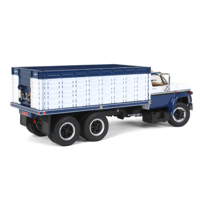 1/64 White & Blue 1970s GMC 6500 Tandem Axle Grain Truck, DCP by First Gear