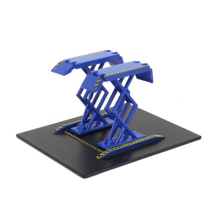 1/64 Blue Double Scissor Lift, Automotive Double Scissor Lifts Series 1