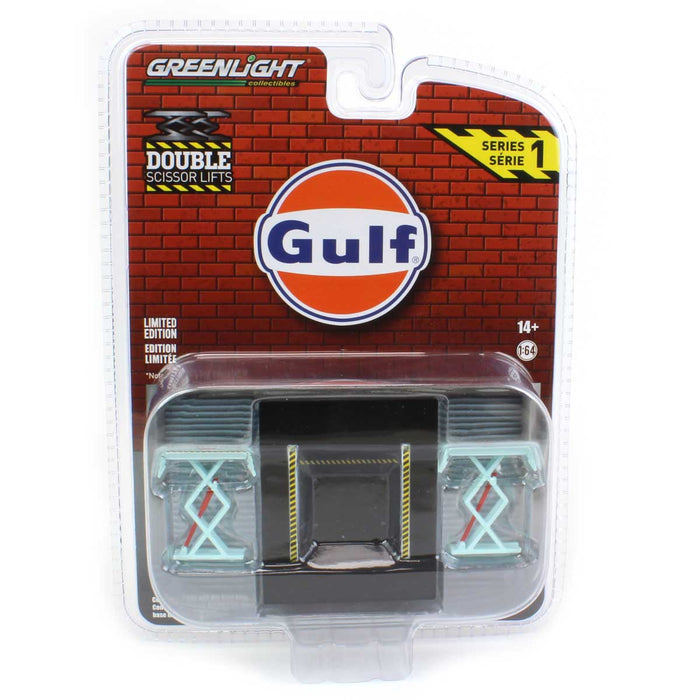 1/64 Gulf Oil Double Scissor Lift, Automotive Double Scissor Lifts Series 1