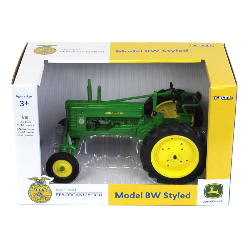 (B&D) 1/16 John Deere Late Model B Tractor with Wide Front & FFA Logo by ERTL - Damaged Box