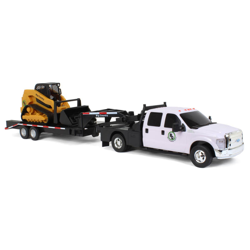 1/20 Ford F-350 Flatbed Dually Truck with Gooseneck Trailer and Skid Steer Loader