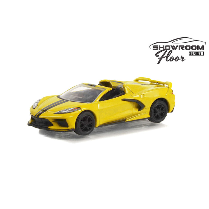 1/64 2022 Chevrolet Corvette Convertible, Accelerate Yellow, Showroom Floor Series 1