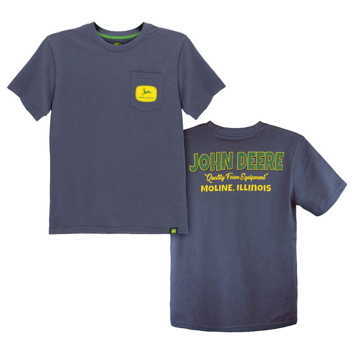 Youth John Deere Quality Farm Equipment Pocket T-Shirt