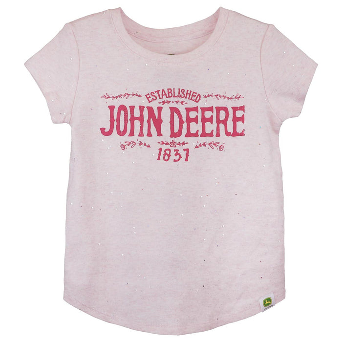 John Deere Juvy Established 1837 Pink T-Shirt