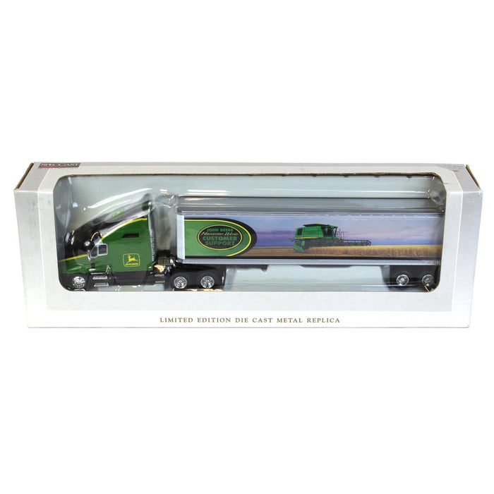 1/64 Kenworth T2000 Semi with John Deere Harvester Works Customer Support Box Trailer