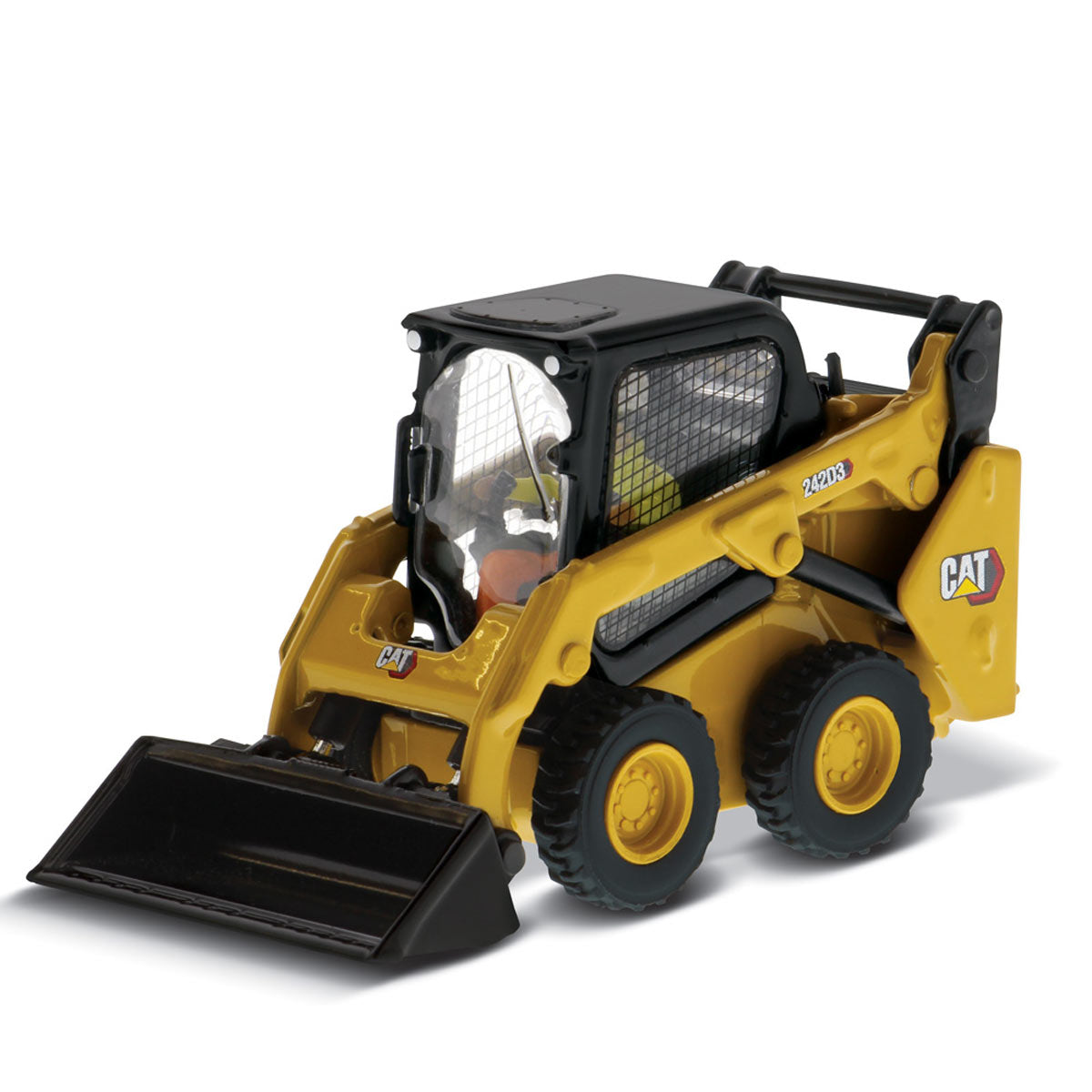 1/50 CAT 242D3 Skid Steer Loader w/ Bucket, Fork & Grapple