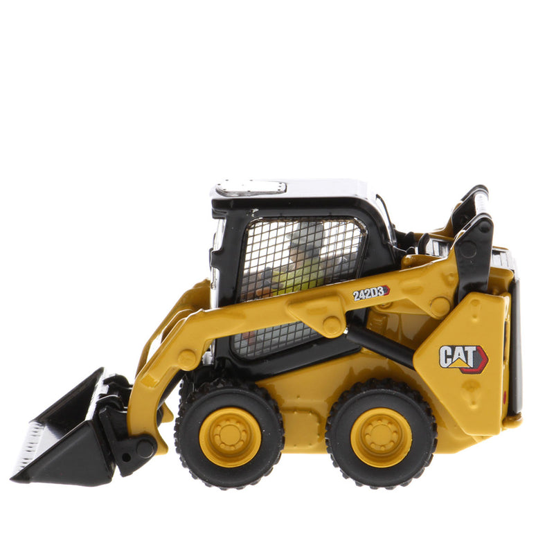 1/50 CAT 242D3 Skid Steer Loader w/ Bucket, Fork & Grapple Bucket